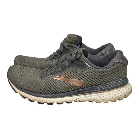 Brooks Adrenaline GTS 20 Gray Copper Mens Size 9.5 Stability Running Shoes - Picture 3 of 8